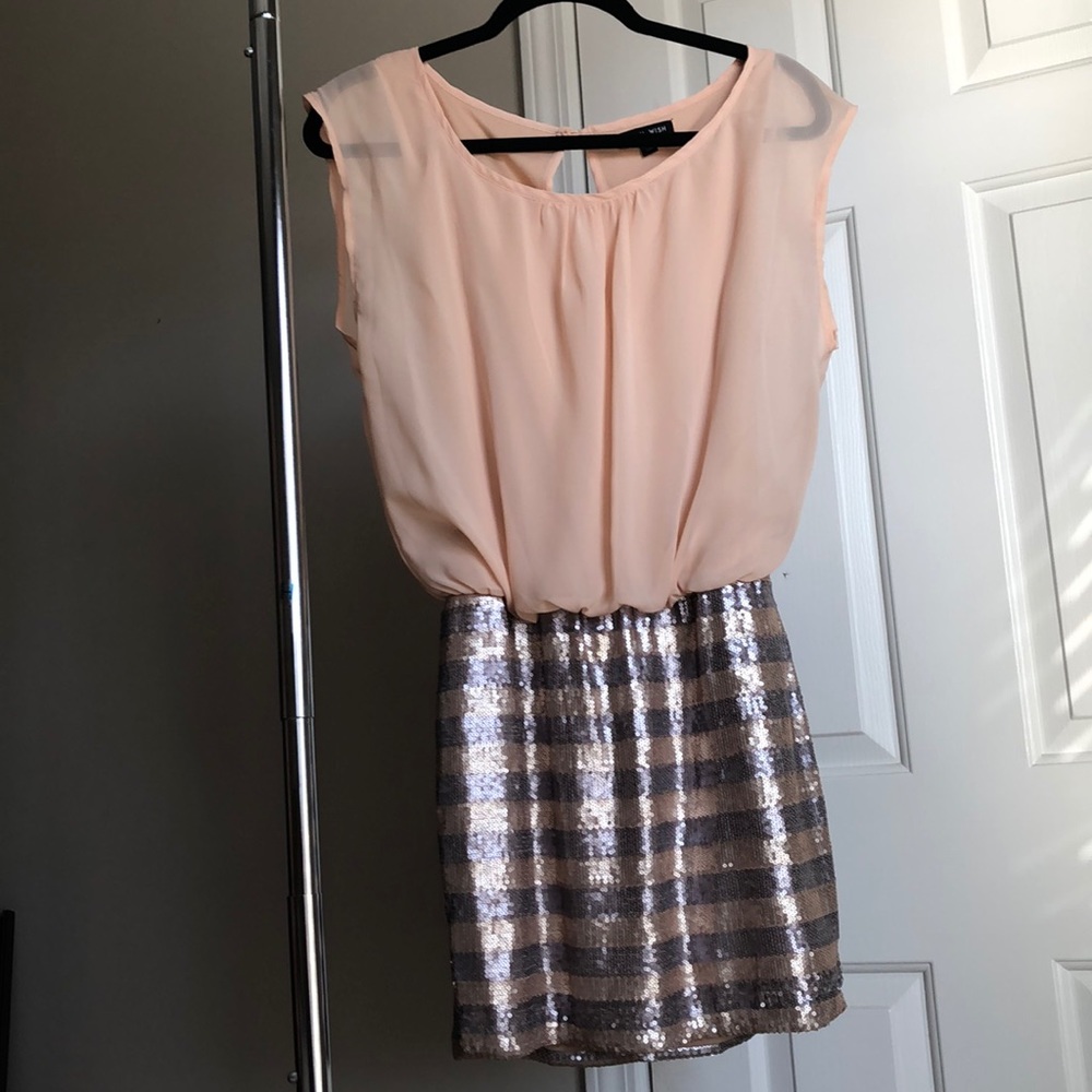Striped Sequin Bottom Dress